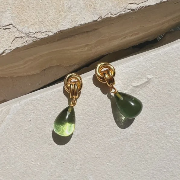 Shyla Chunky Knot Green Earring