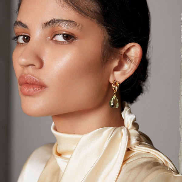 Shyla Chunky Knot Green Earring