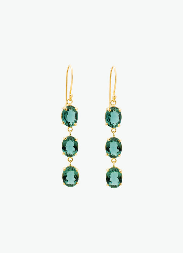 Covet "Margot' gold Green Quartz Earring