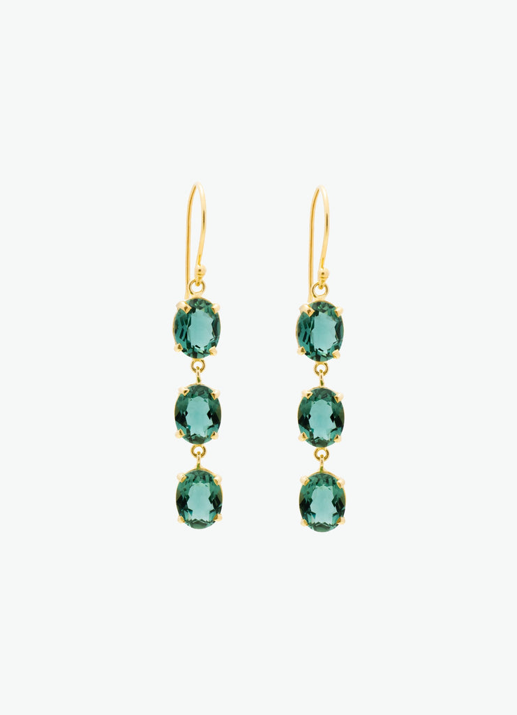 Covet "Margot' gold Green Quartz Earring