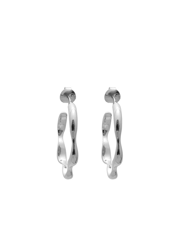 Covet Swagger Silver Hoops