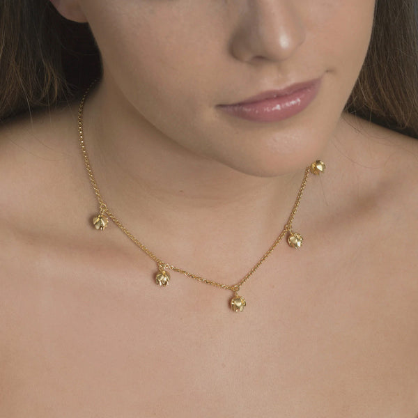 Brave Edith 'Lotus bud' Gold Necklace