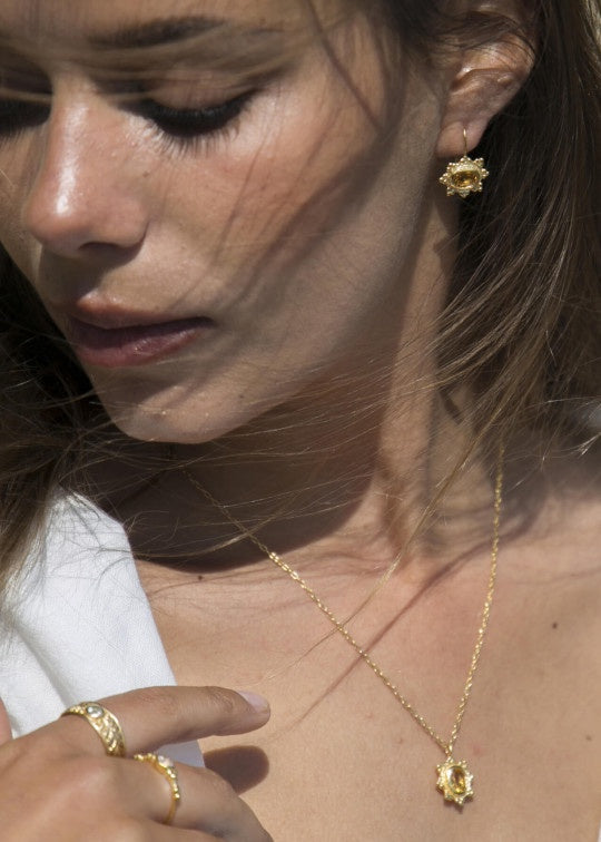 Helios Citrine 18k Gold Plate