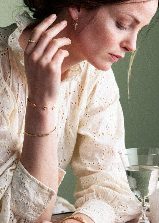 Esmerelda 18k Gold Plate Hoop Earrings