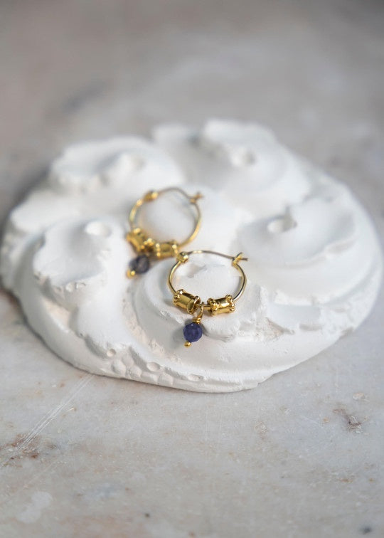 Esmerelda 18k Gold Plate Hoop Earrings